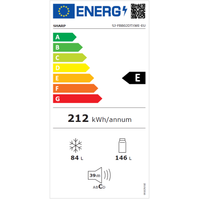 Külmkapp Sharp SJ-FBB02DTXWE-EU