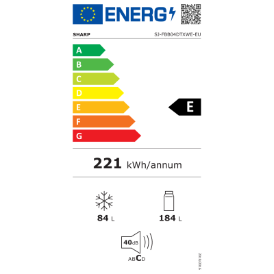 Külmkapp Sharp SJ-FBB04DTXWE-EU