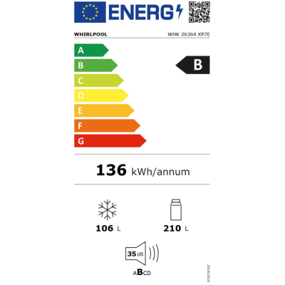 Külmkapp Whirlpool WHK 26364 XP7E