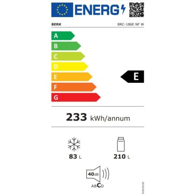 Külmkapp Berk BRC-186E NF W