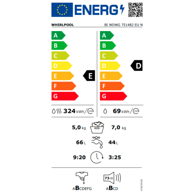 Pesumasin Whirlpool BI WDWG 751482 EU N